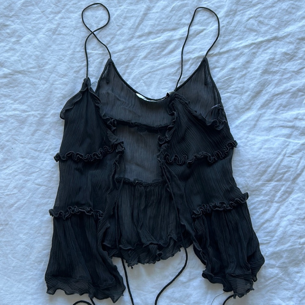 Zara shear ruffled top